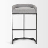 Mercana Hollyfield II Gray Fabric Seat W/ Gray Metal Base Bar Stool