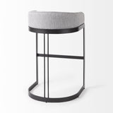 Mercana Hollyfield II Gray Fabric Seat W/ Gray Metal Base Bar Stool