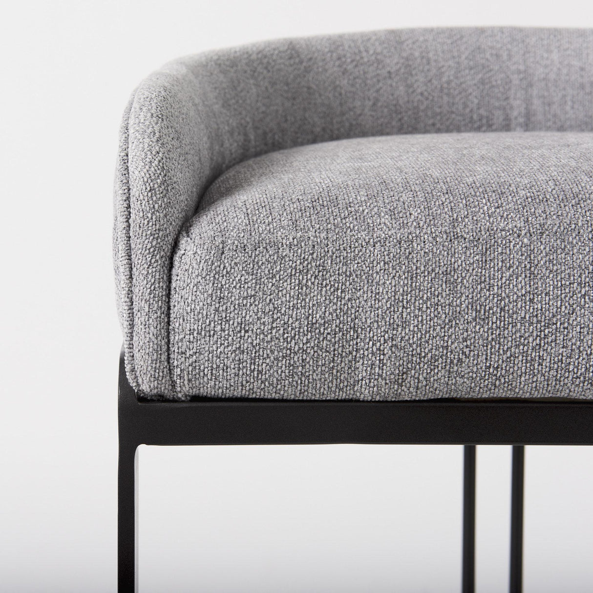 Mercana Hollyfield II Gray Fabric Seat W/ Gray Metal Base Bar Stool