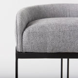 Mercana Hollyfield II Gray Fabric Seat W/ Gray Metal Base Bar Stool