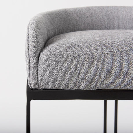 Mercana Hollyfield II Gray Fabric Seat W/ Gray Metal Base Bar Stool