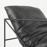 Mercana Leonidas 28.5L x 29.5W x 34.0H Black Faux Leather Seat W/ Black Metal Frame Accent Chair