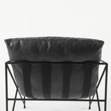 Mercana Leonidas 28.5L x 29.5W x 34.0H Black Faux Leather Seat W/ Black Metal Frame Accent Chair