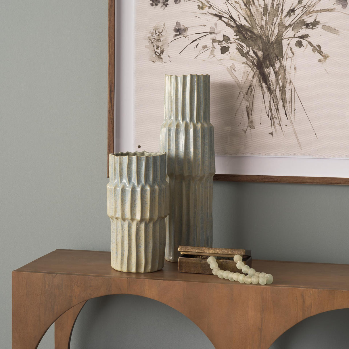 Mercana Cardon 14.4H Gray Ceramic Vase