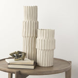 Mercana Cardon 14.4H Cream Ceramic Vase