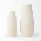 Mercana Salar 4.5L x 4.5W x 11.0H Cream Gourd Style Crackled Ceramic Vase
