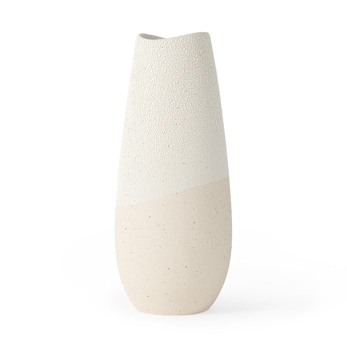 Mercana Salar 5.9L x 5.9W x 14.0H Cream Conical Crackled Ceramic Vase