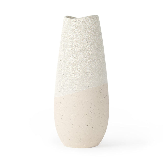 Mercana Salar 5.9L x 5.9W x 14.0H Cream Conical Crackled Ceramic Vase