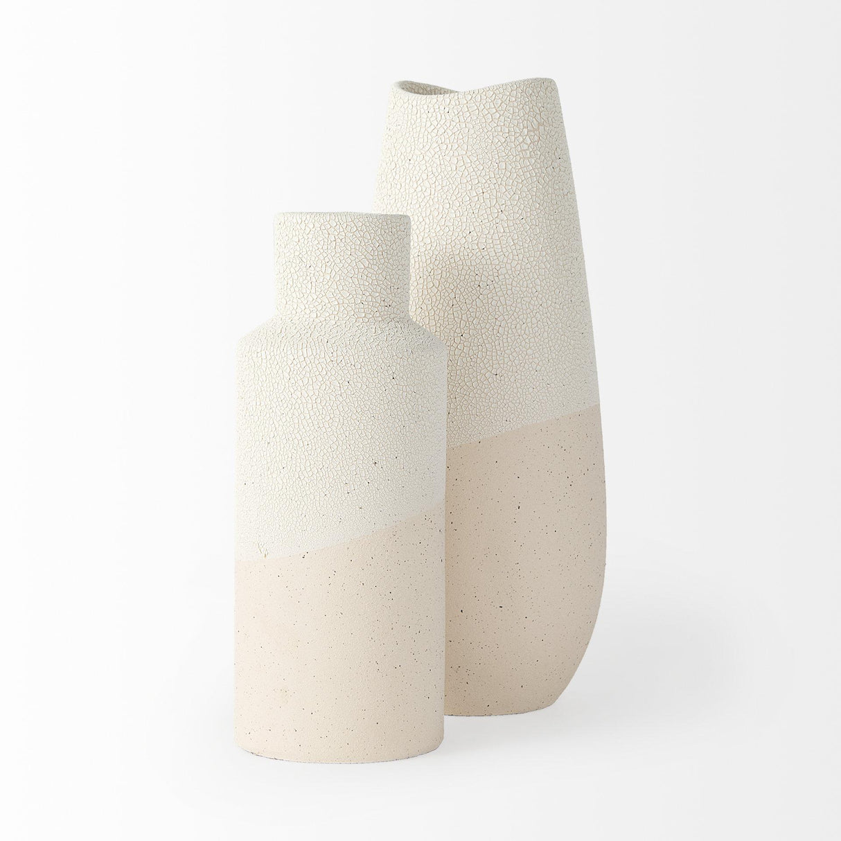 Mercana Salar 5.9L x 5.9W x 14.0H Cream Conical Crackled Ceramic Vase