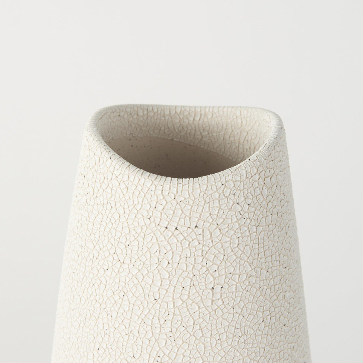 Mercana Salar 5.9L x 5.9W x 14.0H Cream Conical Crackled Ceramic Vase