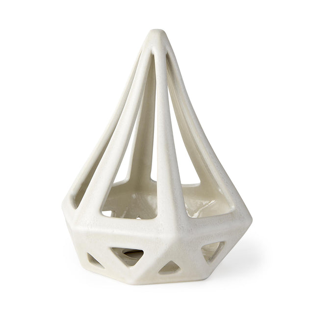 Mercana Hood 7.7L x 7.7W x 9.4H White Geometric Ceramic Object