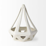 Mercana Hood 7.7L x 7.7W x 9.4H White Geometric Ceramic Object