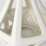 Mercana Hood 7.7L x 7.7W x 9.4H White Geometric Ceramic Object