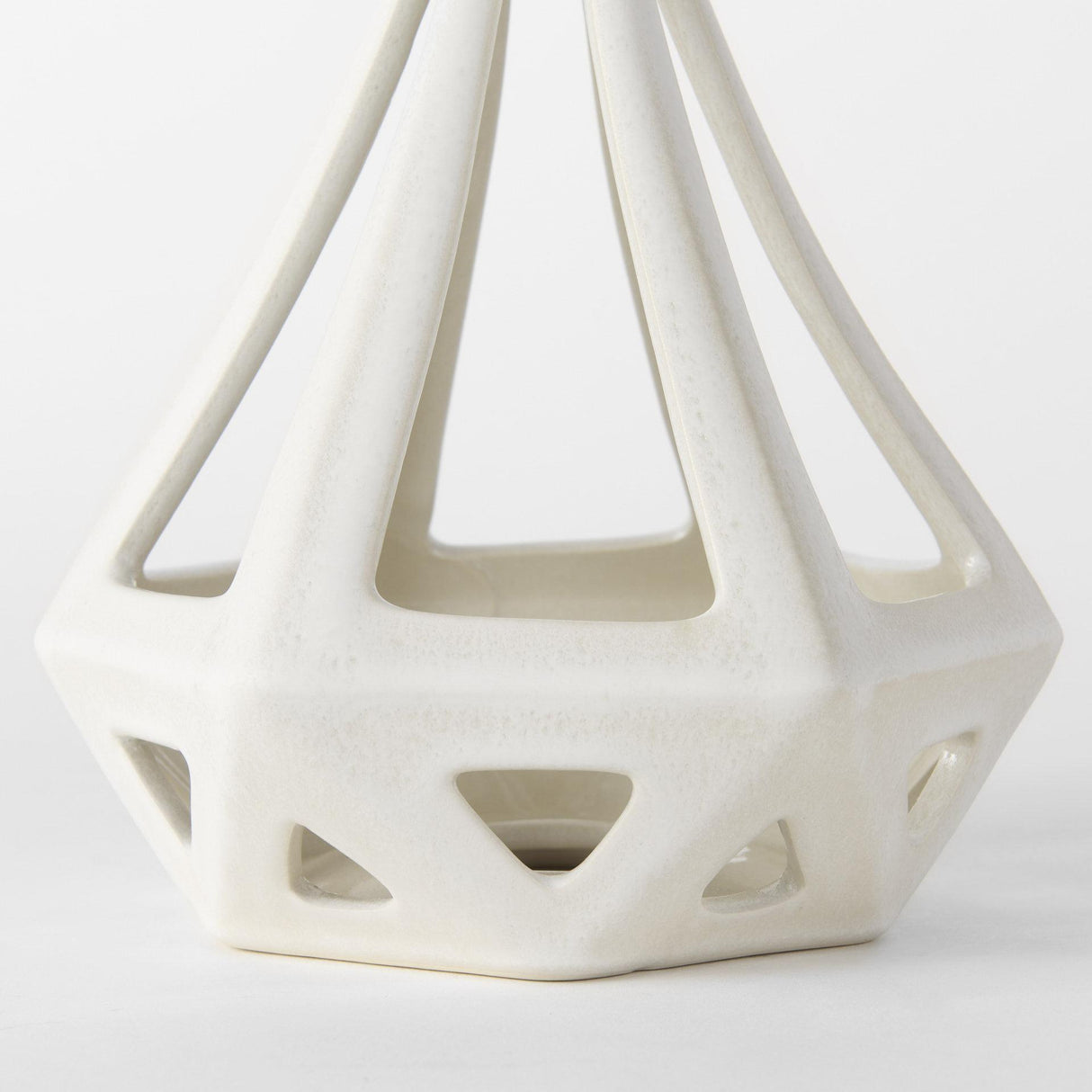 Mercana Hood 7.7L x 7.7W x 9.4H White Geometric Ceramic Object