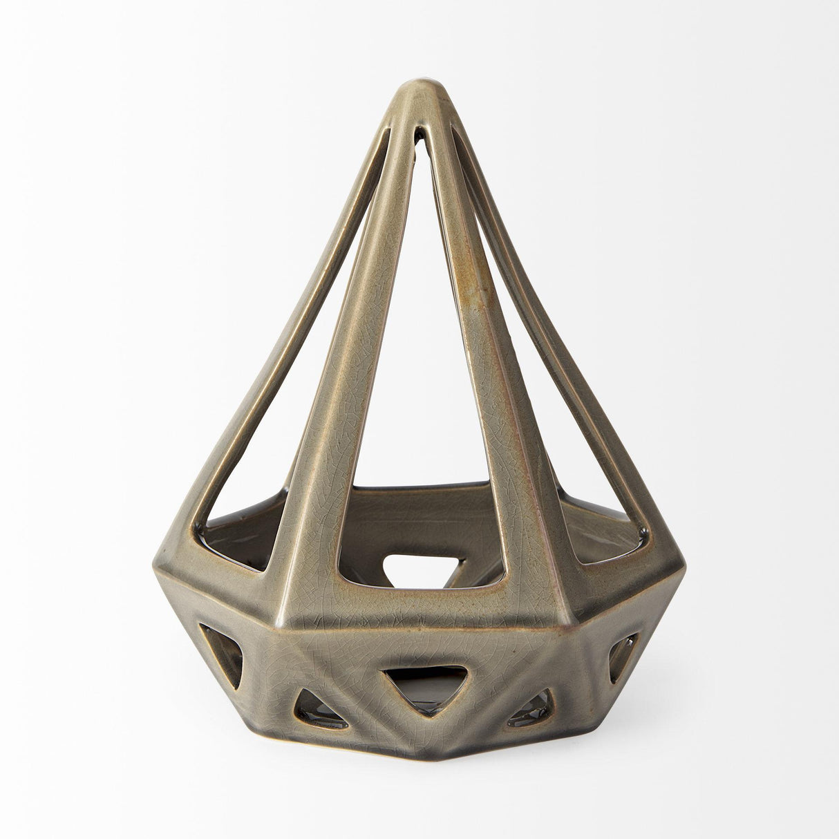 Mercana Hood 7.7L x 7.7W x 9.4H Bronze Geometric Ceramic Object