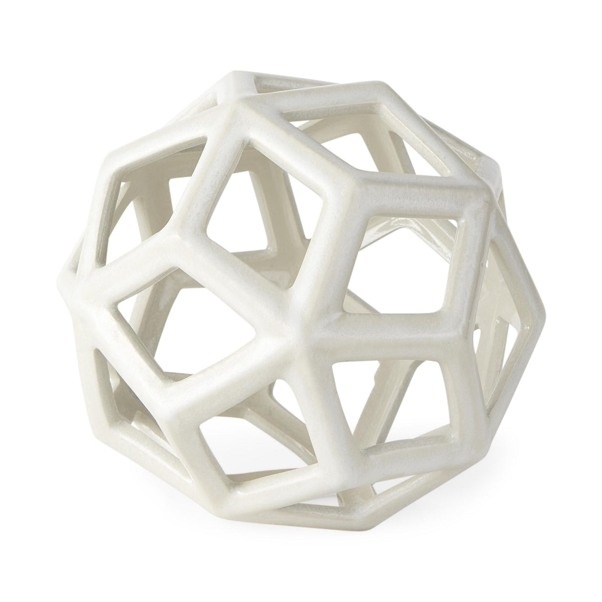 Mercana Geom 7.1L x 7.1W x 7.1H White Ceramic Geometric Object