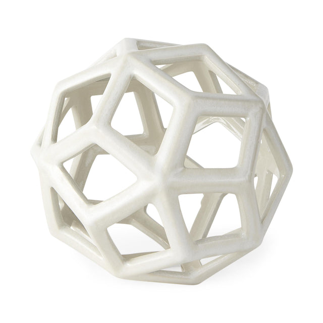Mercana Geom 7.1L x 7.1W x 7.1H White Ceramic Geometric Object