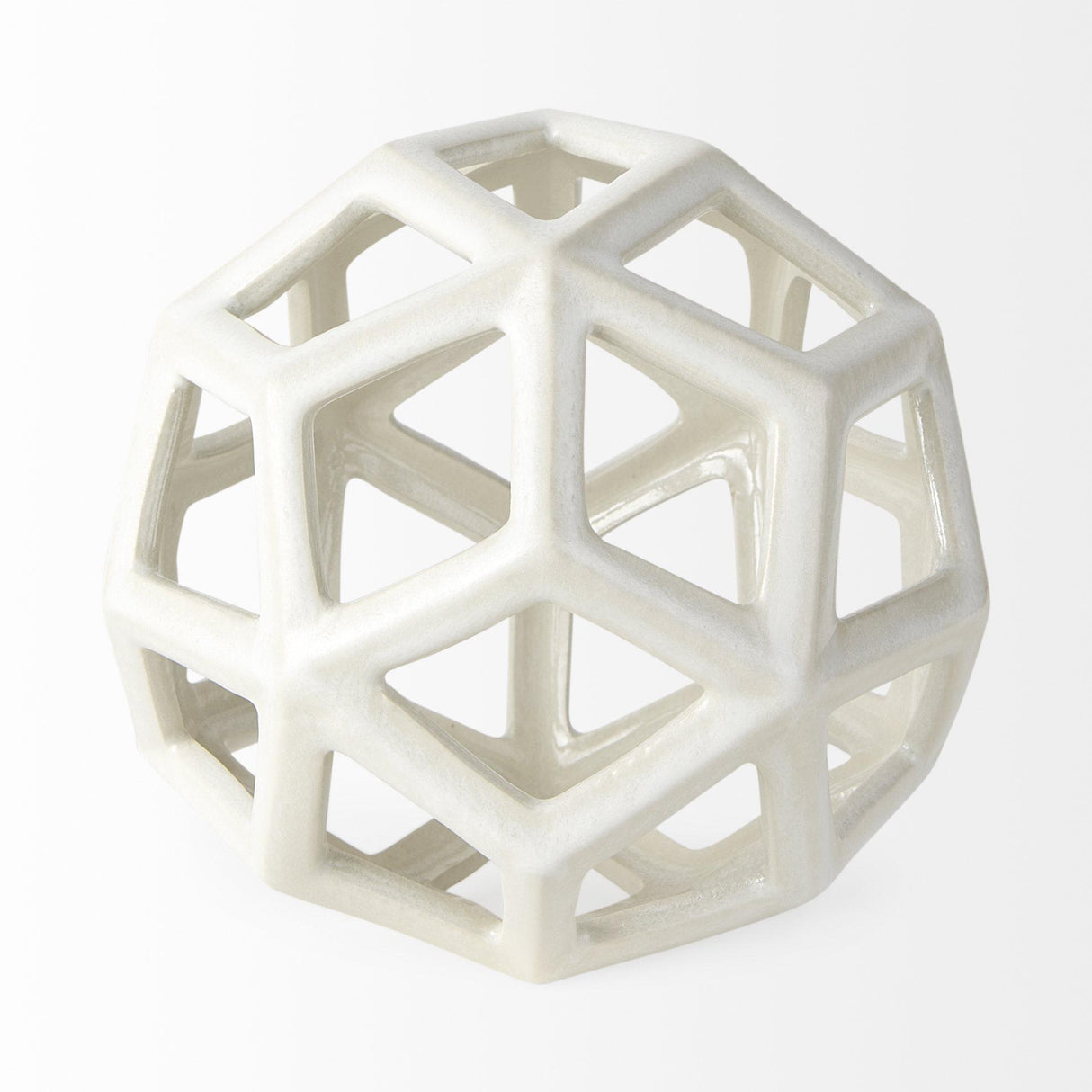 Mercana Geom 7.1L x 7.1W x 7.1H White Ceramic Geometric Object