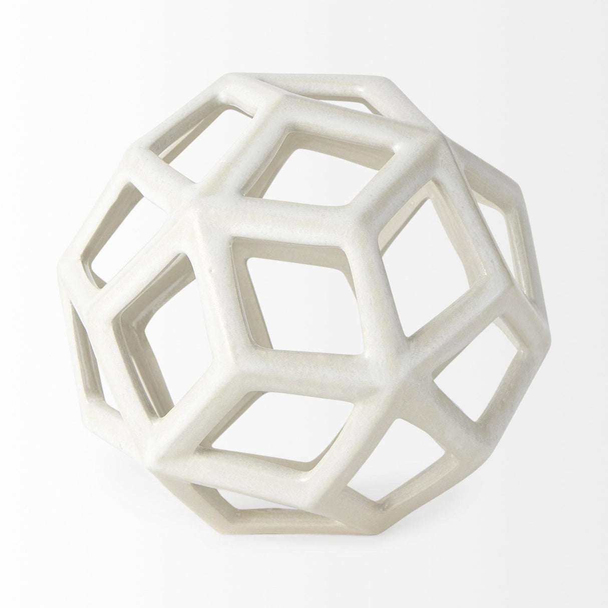 Mercana Geom 7.1L x 7.1W x 7.1H White Ceramic Geometric Object