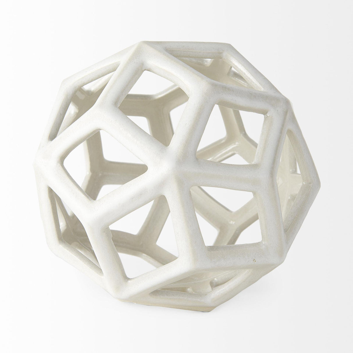 Mercana Geom 7.1L x 7.1W x 7.1H White Ceramic Geometric Object