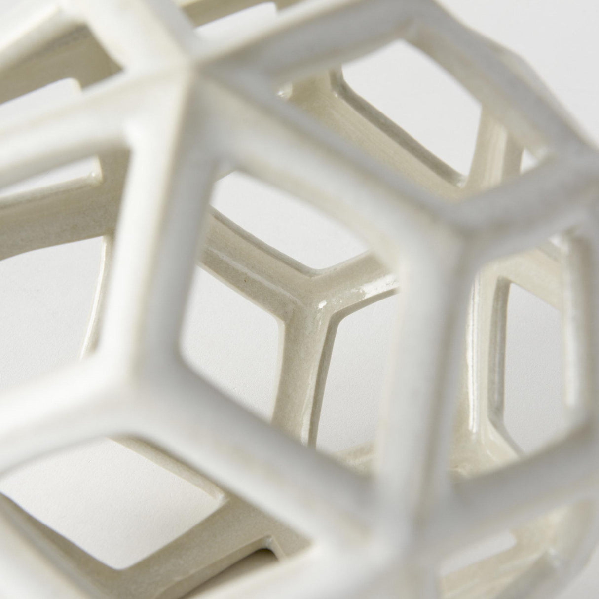 Mercana Geom 7.1L x 7.1W x 7.1H White Ceramic Geometric Object
