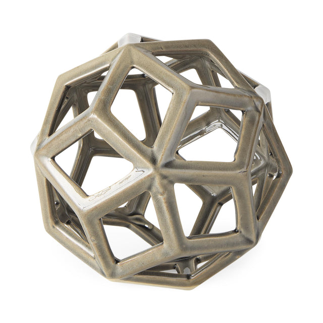 Mercana Geom 7.1L x 7.1W x 7.1H Tan Ceramic Geometric Object