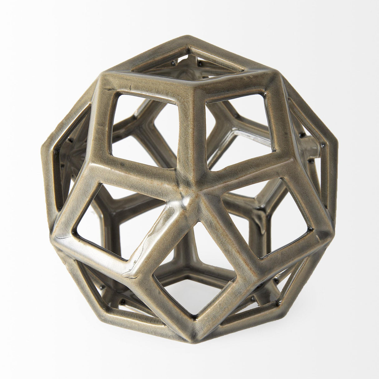 Mercana Geom 7.1L x 7.1W x 7.1H Tan Ceramic Geometric Object