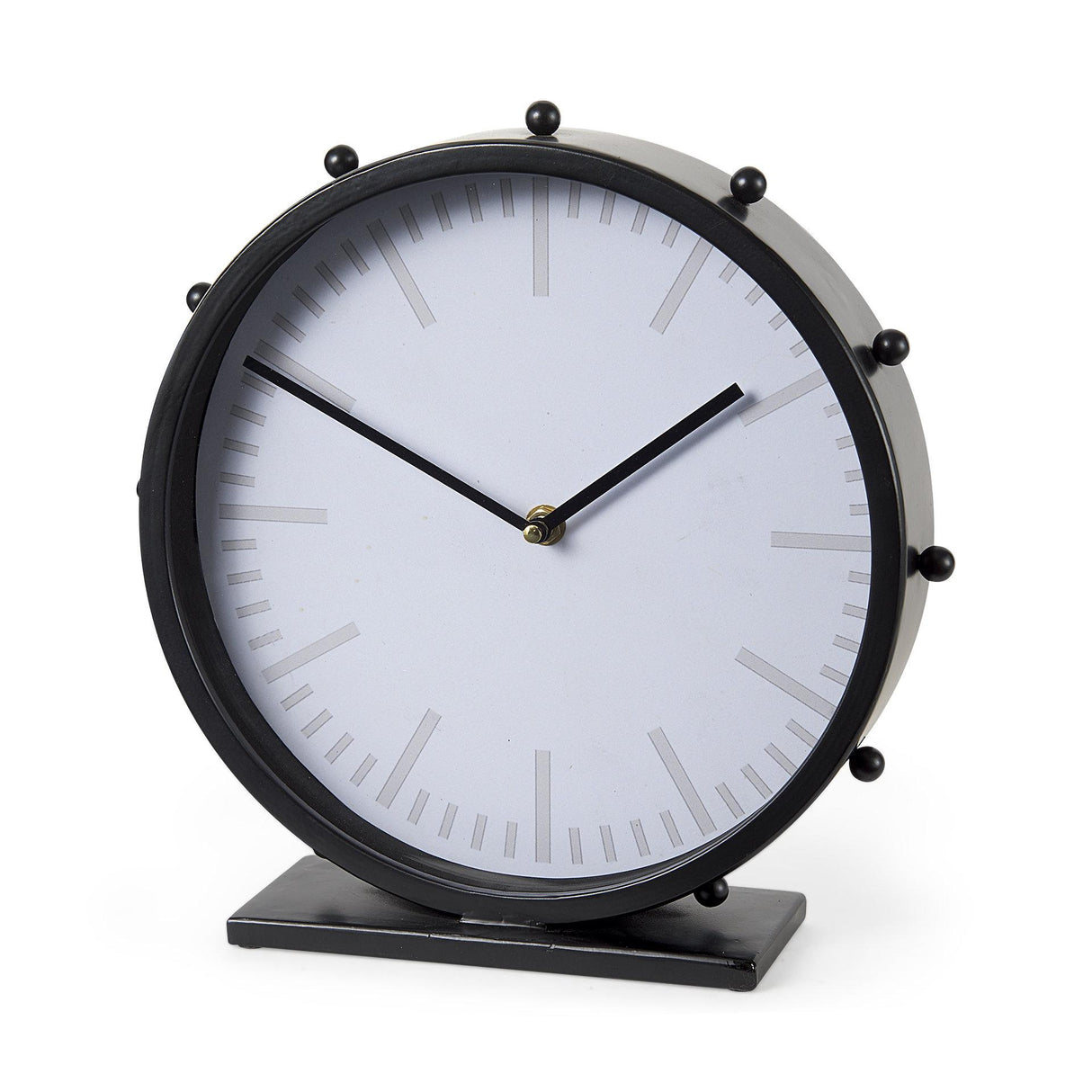 Mercana Marian 11.0L x 3.1W x 11.0H Black Studded Round Table Clock