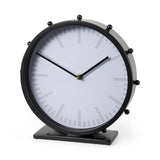 Mercana Marian 11.0L x 3.1W x 11.0H Black Studded Round Table Clock