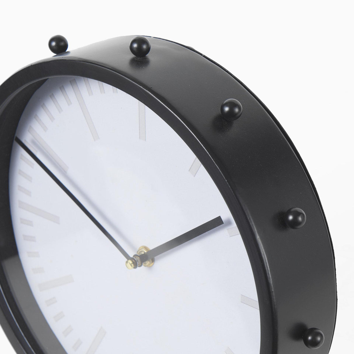 Mercana Marian 11.0L x 3.1W x 11.0H Black Studded Round Table Clock