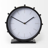 Mercana Marian 11.0L x 3.1W x 11.0H Black Studded Round Table Clock