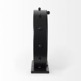 Mercana Marian 11.0L x 3.1W x 11.0H Black Studded Round Table Clock