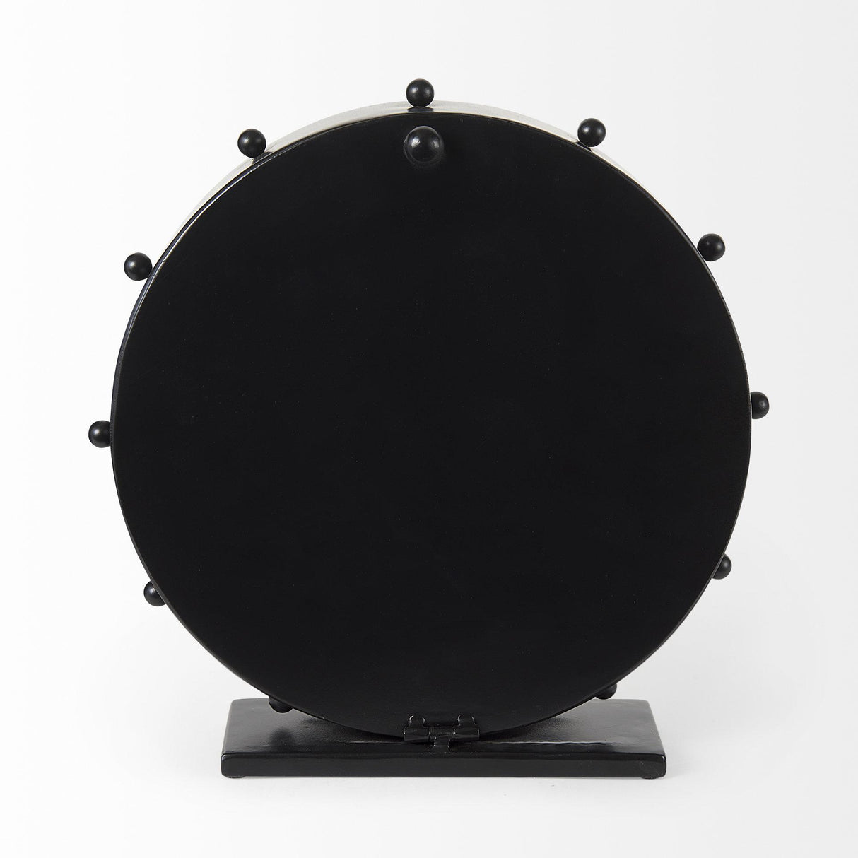 Mercana Marian 11.0L x 3.1W x 11.0H Black Studded Round Table Clock