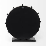 Mercana Marian 11.0L x 3.1W x 11.0H Black Studded Round Table Clock