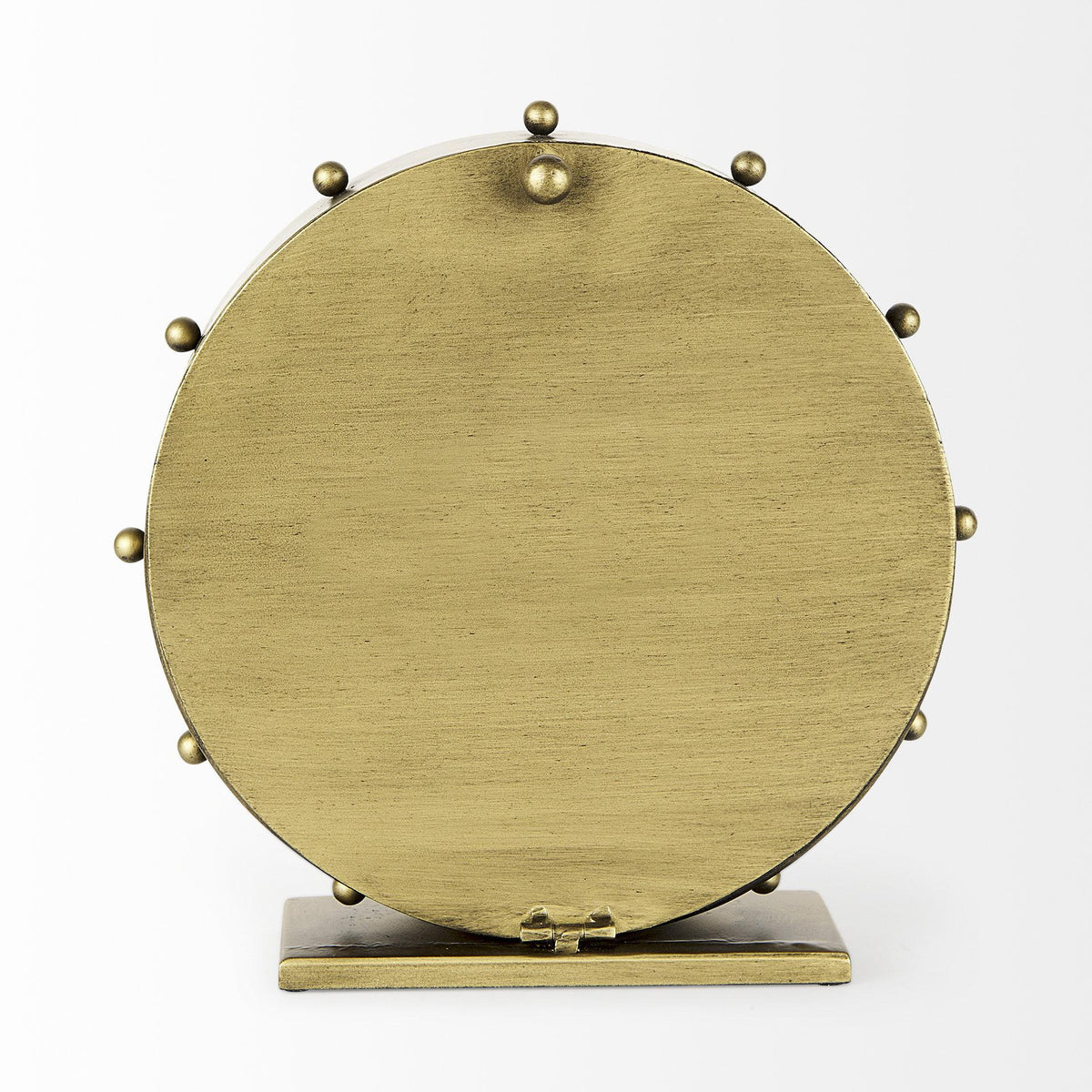 Mercana Marian 11.0L x 3.1W x 11.0H Gold Metal W/Studs Round Table Clock