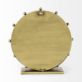 Mercana Marian 11.0L x 3.1W x 11.0H Gold Metal W/Studs Round Table Clock