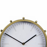 Mercana Marian 11.0L x 3.1W x 11.0H Gold Metal W/Studs Round Table Clock