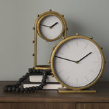 Mercana Marian 7.5L x 5.7W x 13.0H Gold Studded Table Clock