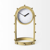 Mercana Marian 7.5L x 5.7W x 13.0H Gold Studded Table Clock