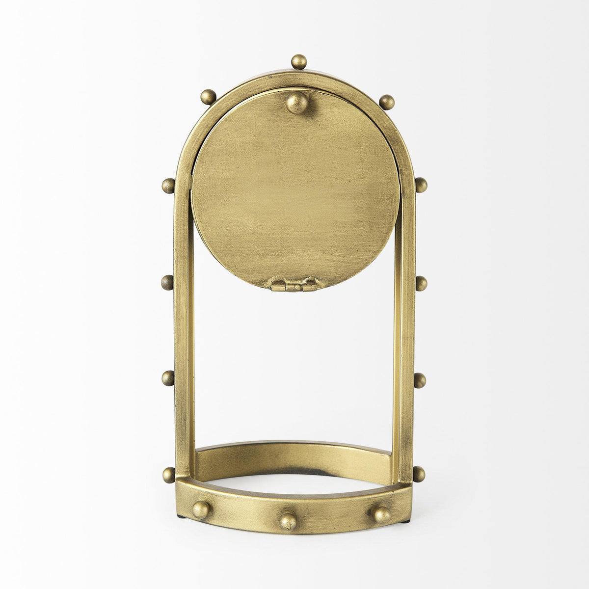 Mercana Marian 7.5L x 5.7W x 13.0H Gold Studded Table Clock