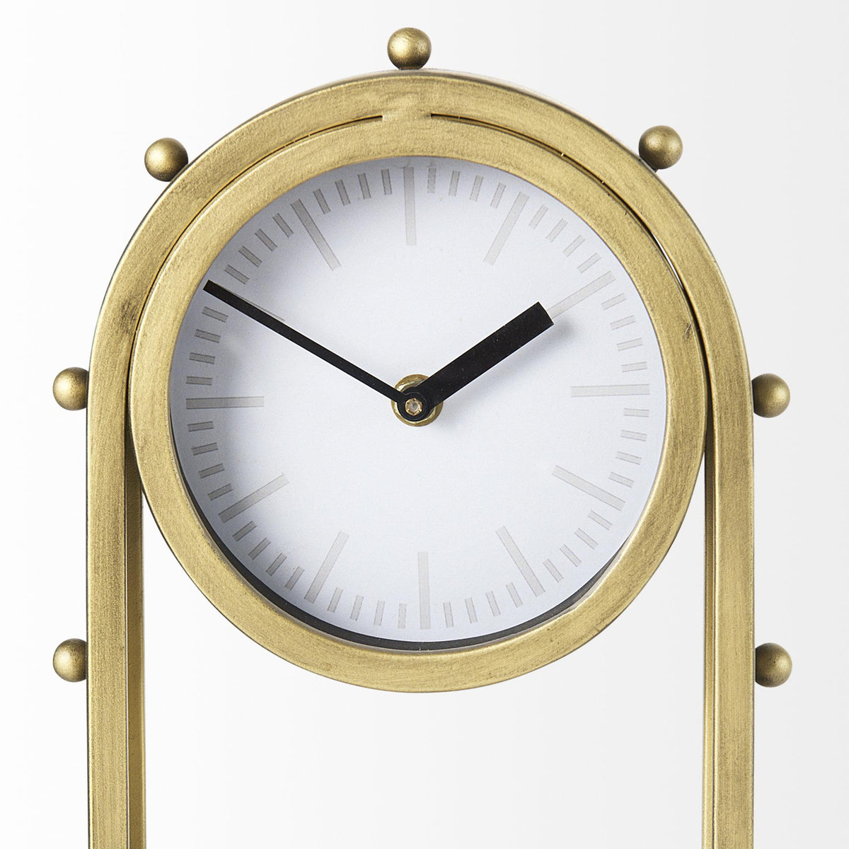 Mercana Marian 7.5L x 5.7W x 13.0H Gold Studded Table Clock