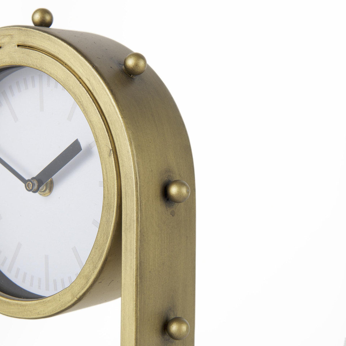 Mercana Marian 7.5L x 5.7W x 13.0H Gold Studded Table Clock