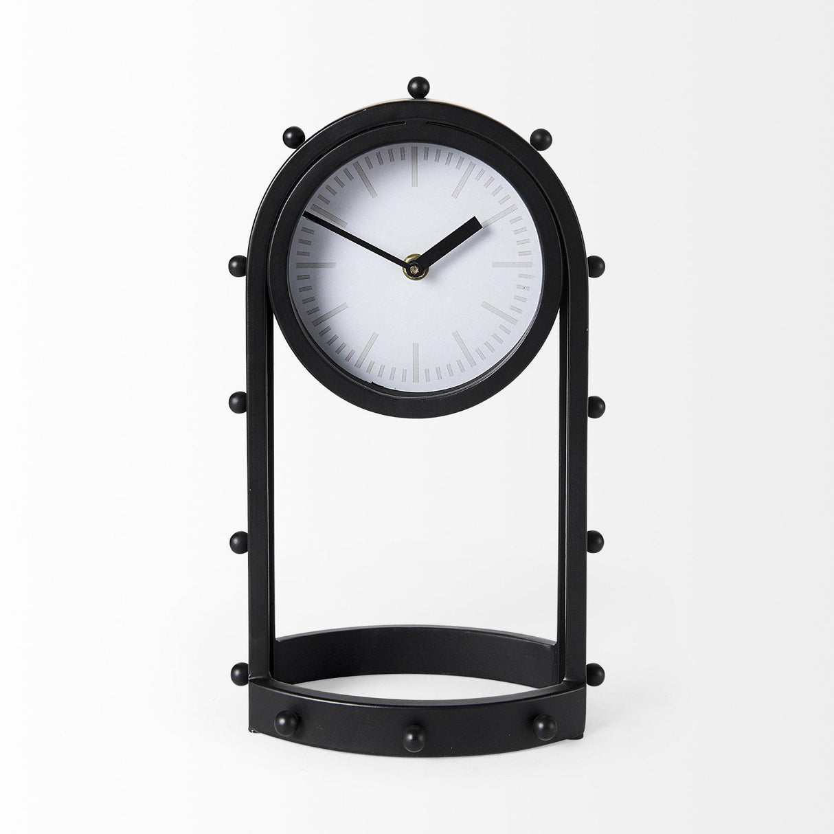 Mercana Marian 7.5L x 5.7W x 13.0H Black Studded Table Clock