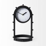 Mercana Marian 7.5L x 5.7W x 13.0H Black Studded Table Clock