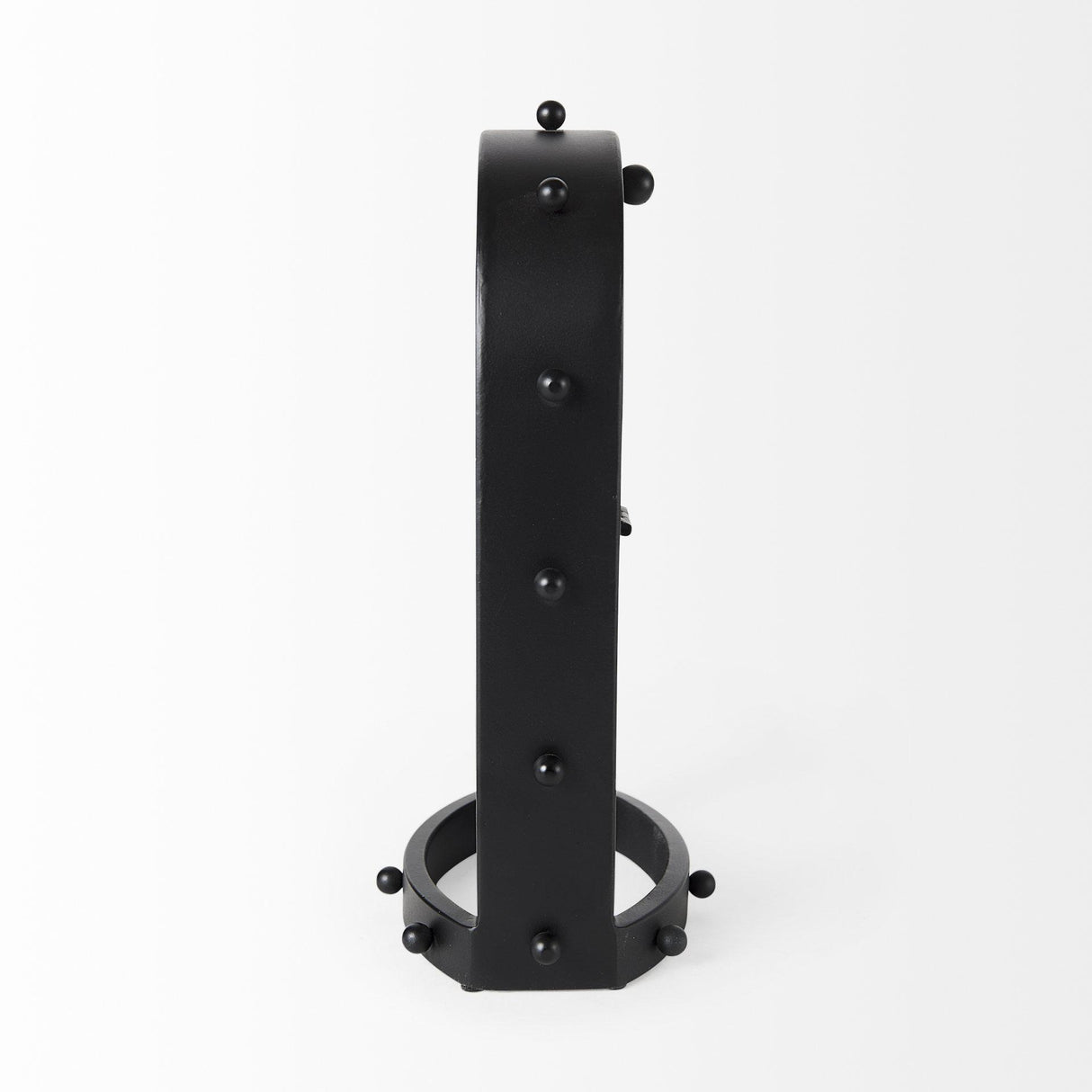Mercana Marian 7.5L x 5.7W x 13.0H Black Studded Table Clock