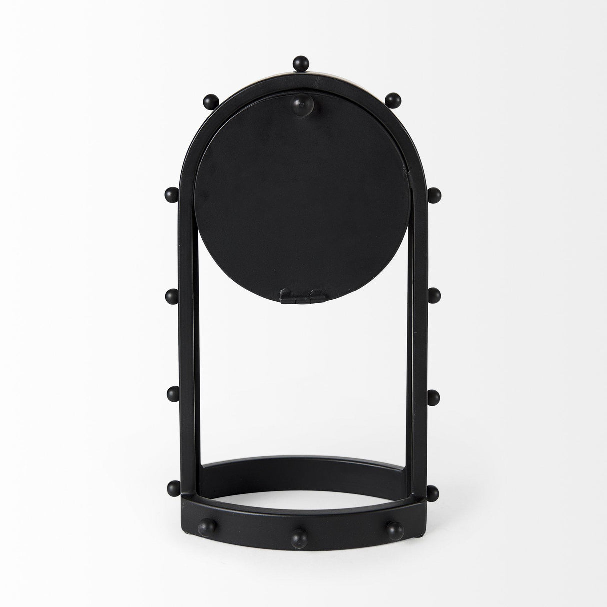 Mercana Marian 7.5L x 5.7W x 13.0H Black Studded Table Clock