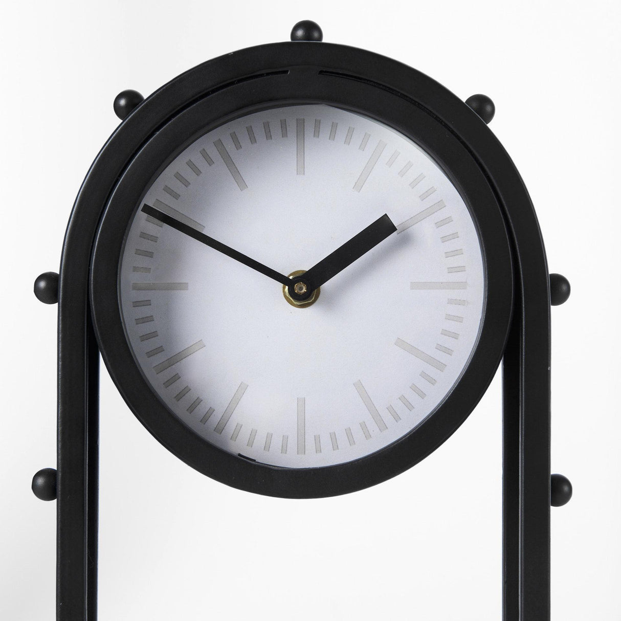 Mercana Marian 7.5L x 5.7W x 13.0H Black Studded Table Clock