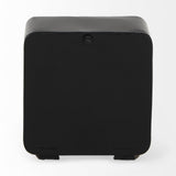 Mercana Karl 6.0L x 3.0W x 6.8H Rustic Black Iron Rounded Square Table Clock