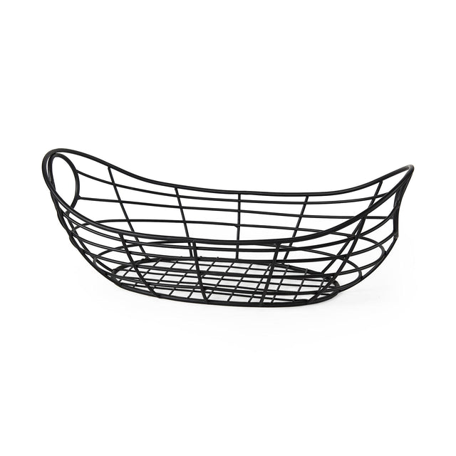 Mercana Mateo 22.0L x 12.0W x 7.9H Black Metal Basket