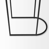 Mercana Celine 24.2 L x 12.6 W x 22.4 H Set of Two Black/Silver Metal and Glass Nesting Accent Tables